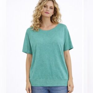$168 Eileen Fisher Missy Lightweight Mint Green Organic Linen Cotton Top XL NWT